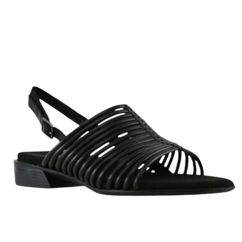 MUNRO Celia Black Slingback Sandal Size 7.5 | Leather | Low Heel